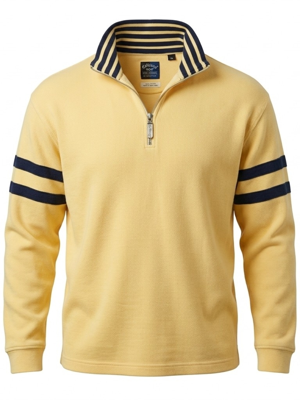 Callaway Golf Mens XL 1/4 Zip Ribbed Knit Pullover Sweater Yellow